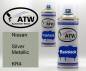 Preview: Nissan, Silver Metallic, KR4: 400ml Sprühdose + 400ml Klarlack - Set, von ATW Autoteile West.